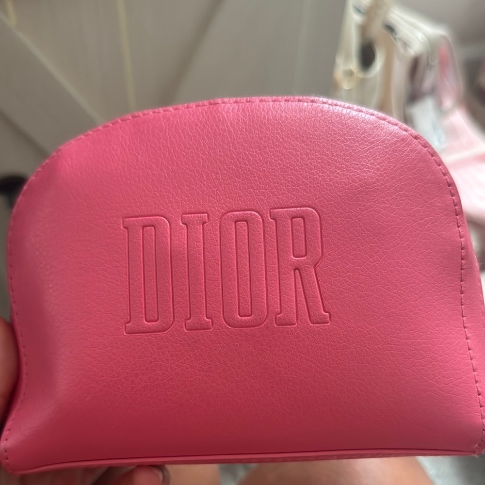 Dior Pink Cosmetic Bags with Glossy Finish